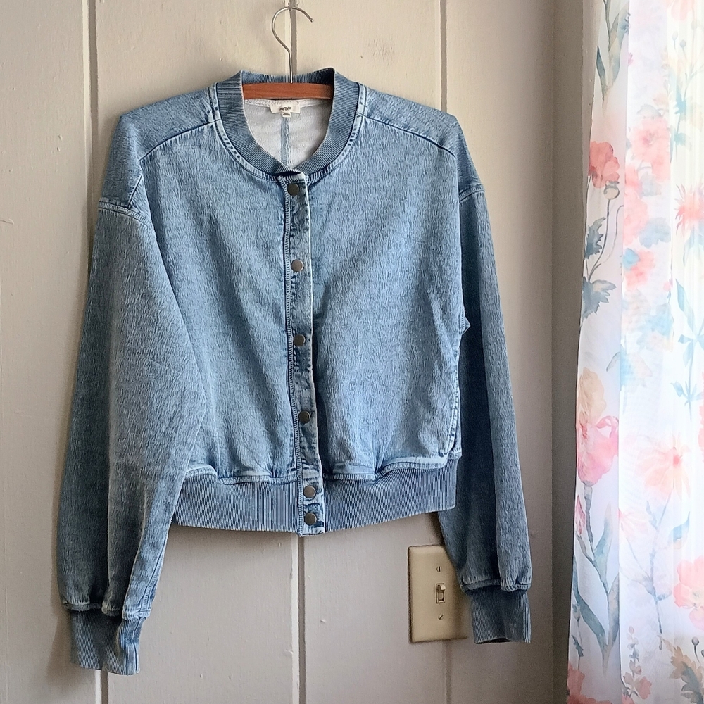 Aerie Denim Bomber Jacket
